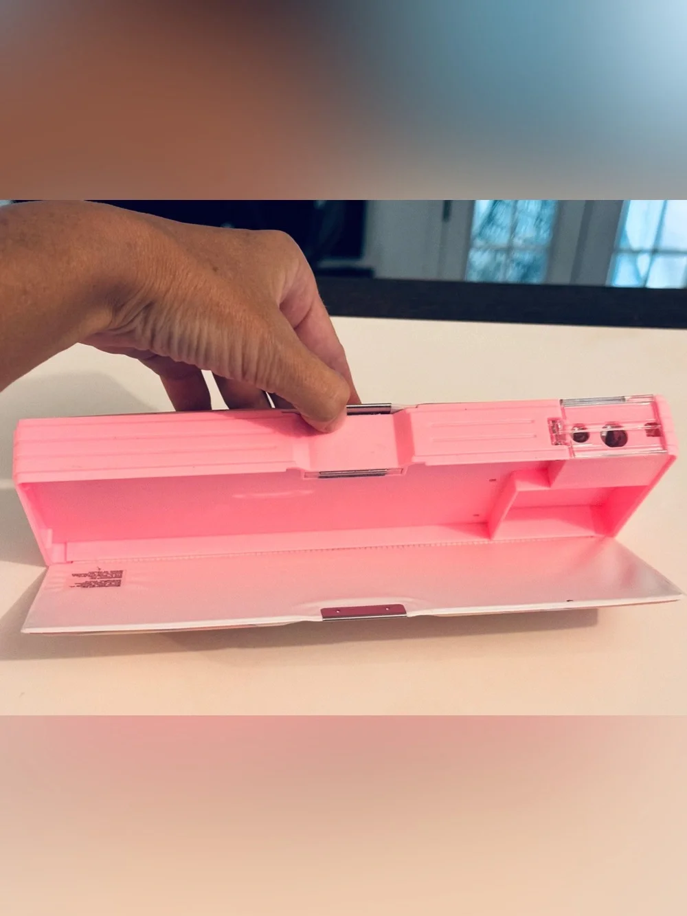 Pink Floral Pattern Pencil Case with Sharpener and Calculator
